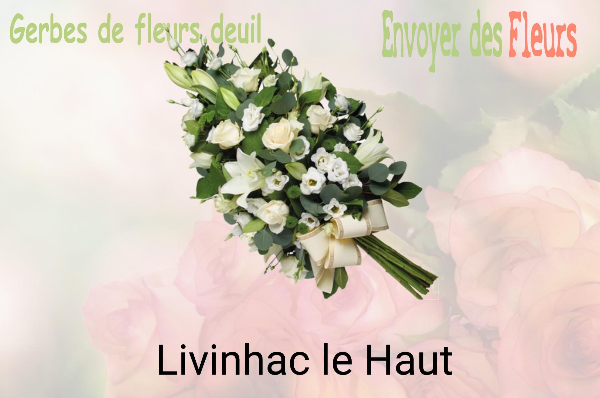 Gerbe de fleurs de deuil livrée à Livinhac-le-Haut